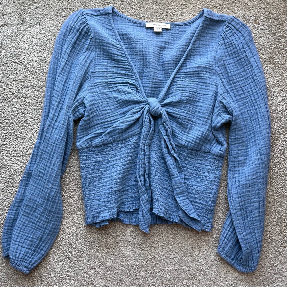 tie front ruched top